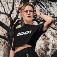 Boo Women's Black Organic Crop Top