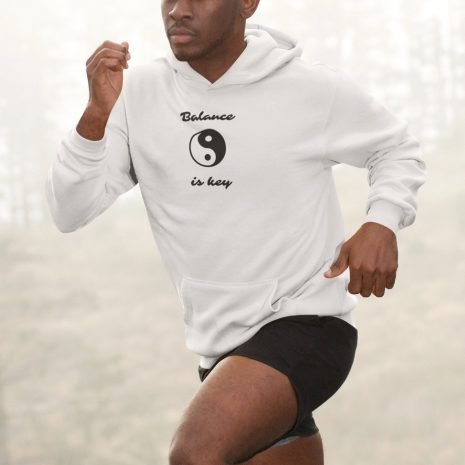 Balance Is Key- Unisex White Hoodie Balance Is Key- Unisex White Hoodie