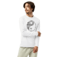 Balance Is key Mens White Long-Sleeve Fitted-T-shirt