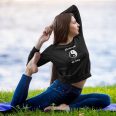 Balance is key womens black crop sweatshirt