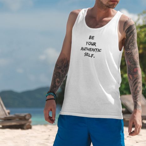 Be Your Authentic Self- Men's White Tank Top Motivational Men's White tank top