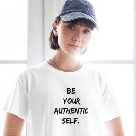 Be Your Authentic Self - Women's Crop Top (White) Be-Your-Authentic-Self-Women's-Crop-Top-White