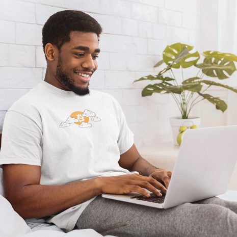 Bitcoin Moon- Unisex White T-shirt Bitcoin Moon- Unisex White T-shirt