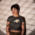 Bitcoin Moon – Women's Black Organic Crop Top