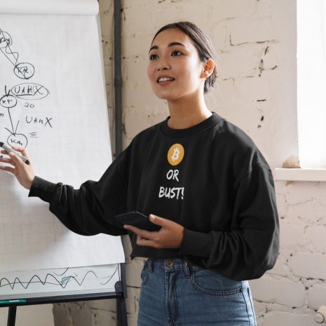 Bitcoin Or Bust – Women's Black Crop Sweatshirt
