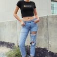Bitcoin buckle up – Women's Black Organic Crop Top