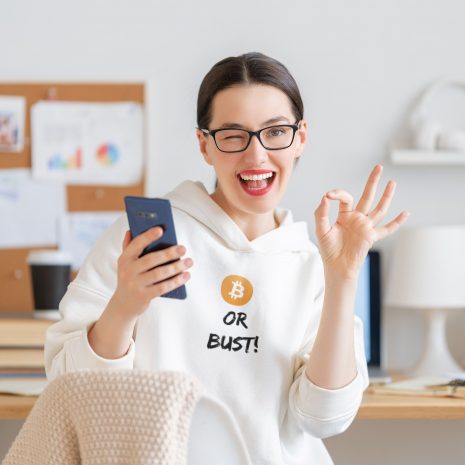 Bitcoin or Bust- Unisex White Hoodie Bitcoin or Bust- Unisex White Hoodie