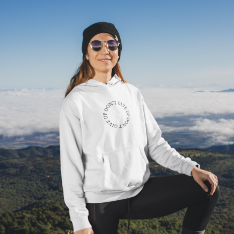 Don't Give Up - Unisex White Hoodie unisex hoodie