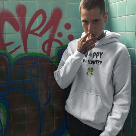 Happy Halloweed Rasta- Unisex White Hoodie Happy Halloweed Rasta- Unisex White Hoodie