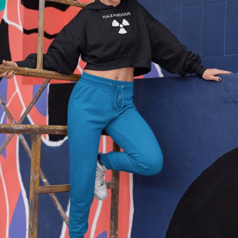 Hazardous Womens Black Crop Hoodie