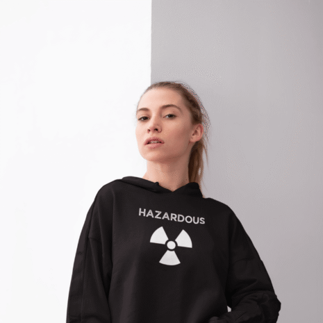 Hazardous - Women's Crop Hoodie (Black) Hazardous Womens Crop Hoodie