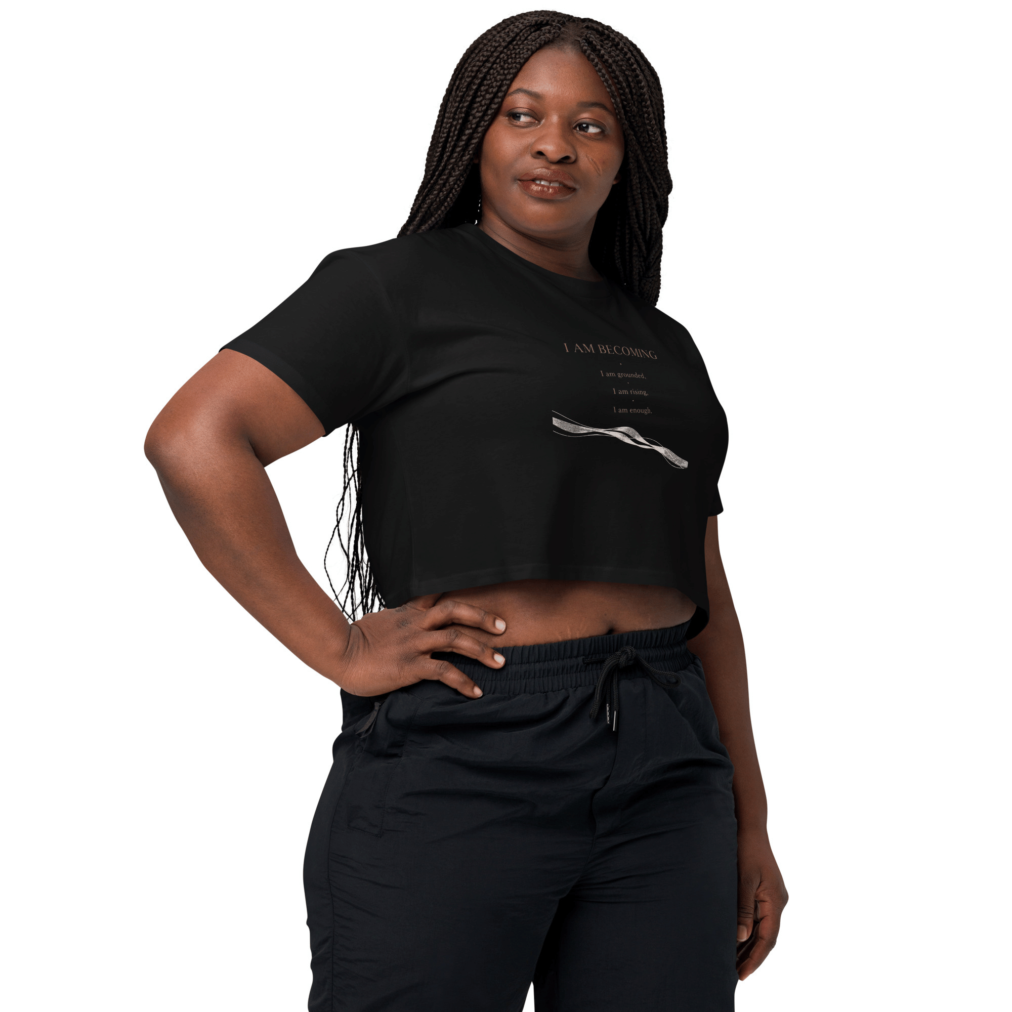 I Am Becoming - Women's Black Crop Top