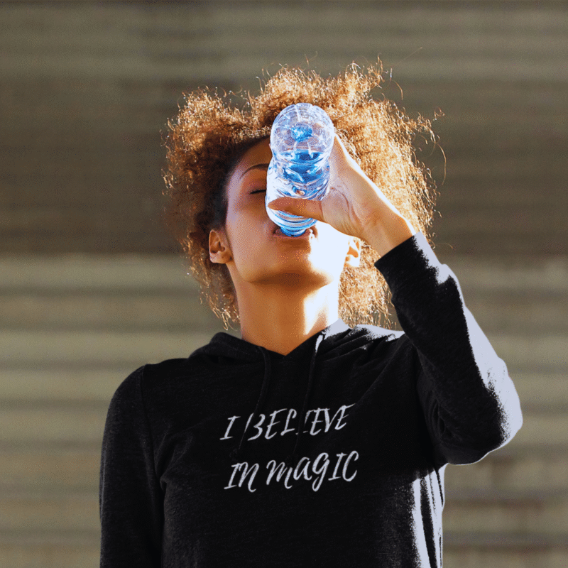 I Believe In Magic- Women's Crop Hoodie (Black)