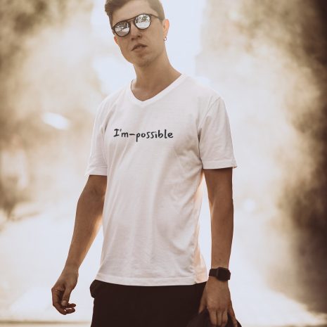 I'm Possible- Men's White V-Neck T-shirt I'm Possible- Men's White V-Neck T-shirt