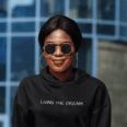 Living the dream - Women's Crop Hoodie (Black)