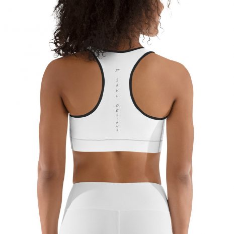 Motivational Woman's White Sports Bra - Pain Today Gain Tommorrow (2) Motivational Woman's White Sports Bra - Pain Today Gain Tommorrow (2)