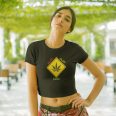 Puff Puff Pass Sign – Women's Black Organic Crop Top