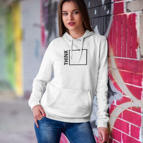 Think Outside The Box- Unisex White Hoodie Think Outside The Box- Unisex White Hoodie