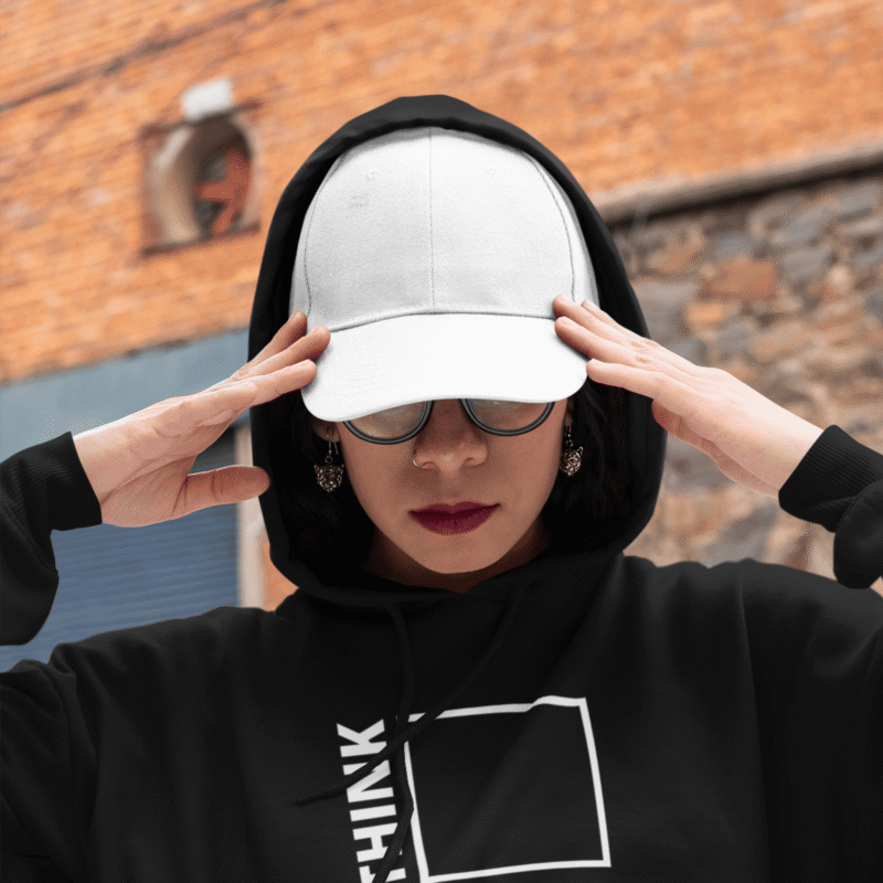 Think Outside The Box - Women's Crop Hoodie (Black)