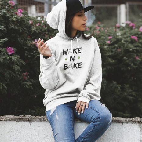 Wake n Bake- Unisex White Hoodie Wake n Bake- Unisex White Hoodie