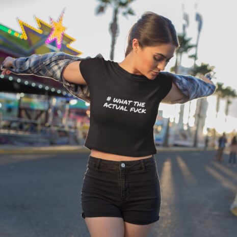 what the actual f crop top black