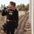 Whatever You Do Be Consistent Womens Black Crop Hoodie