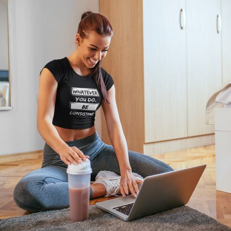 Whatever You Do Be Consistent – Women's Black Organic Crop Top
