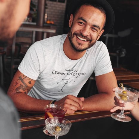 When Drink O'clock Cocktail- Unisex White T-shirt When Drink O'clock Cocktail- Unisex White T-shirt