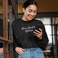 Wine Weed And Witches – Women's Black Crop Sweatshirt