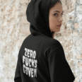 Zero Fcks Given - Women's Crop Hoodie (Black)