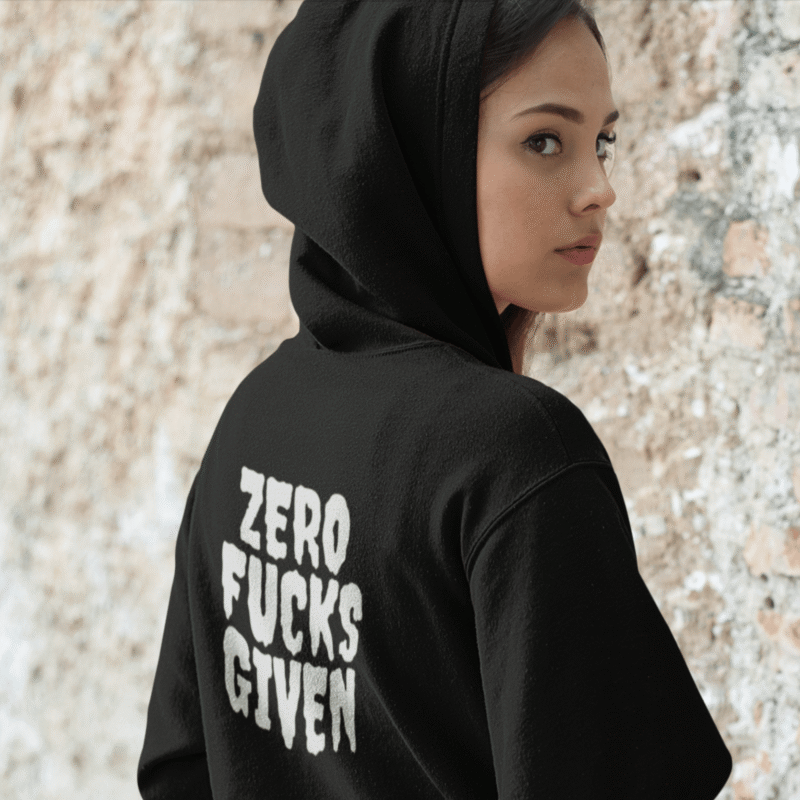 Zero Fcks Given - Women's Crop Hoodie (Black)
