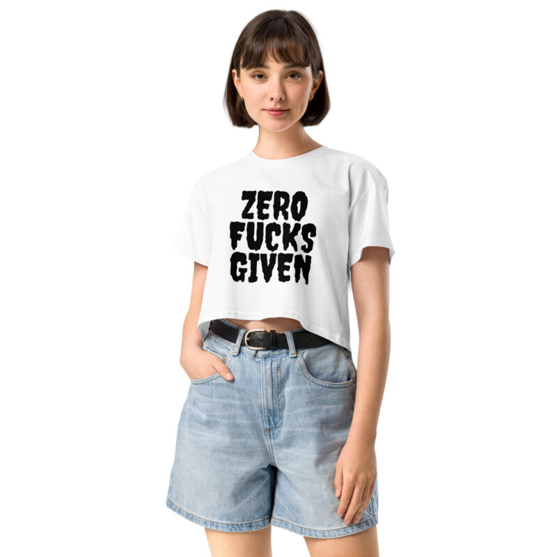 Zero fucks given – Women’s Crop Top (White)