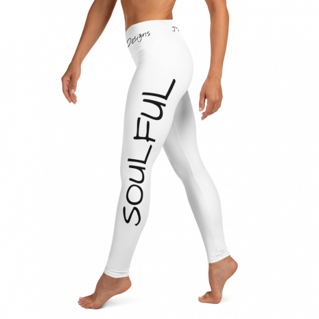 Motivational White Yoga Leggings For Women - Soulful