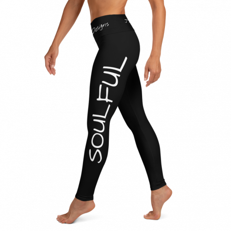 Motivational Black Yoga Leggings For Women - Soulful Motivational Black Yoga Leggings For Women - Soulful