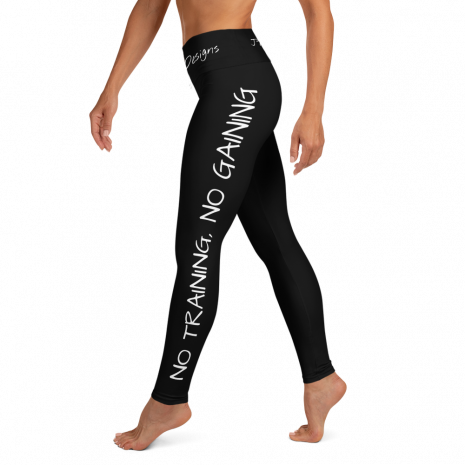 Motivational Black Yoga Leggings For Women - No training no gaining Motivational Black Yoga Leggings For Women - No training no gaining