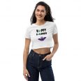 Halloween halloweed bat womens white crop top