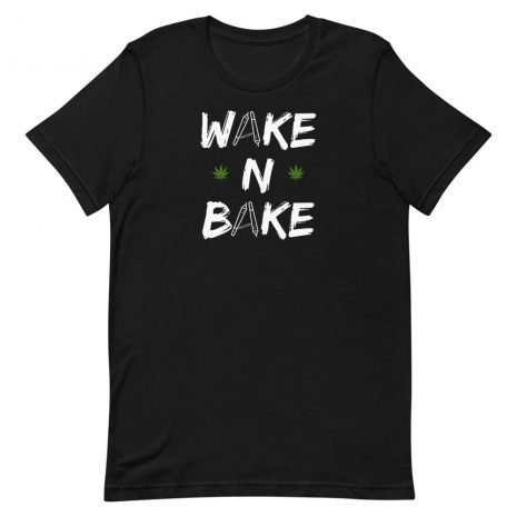 unisex-staple-t-shirt-black-front-613fa9d8027e0.jpg Wake and Bake