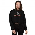 eat drink and be scary womens black crop hoodie