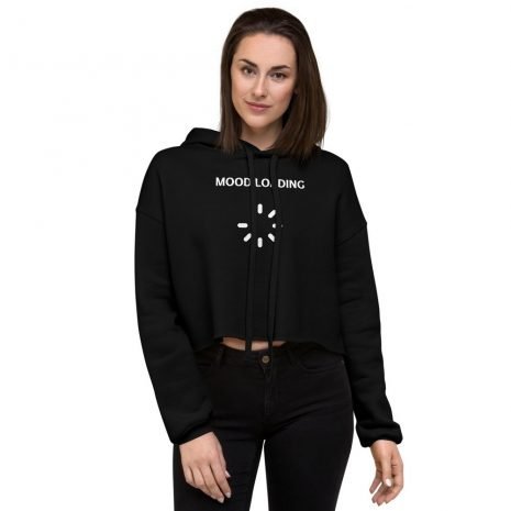Mood loading womens black crop hoodie Mood loading womens black crop hoodie