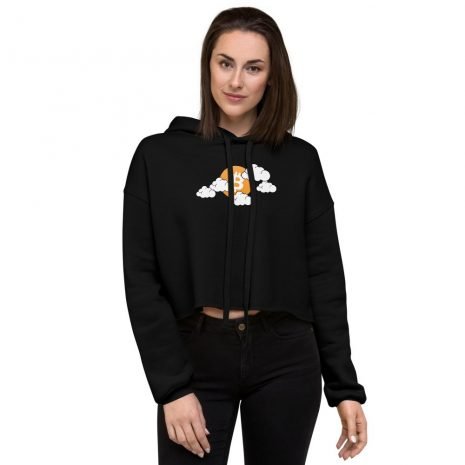 Bitcoin moon womens crop hoodie Bitcoin moon womens crop hoodie