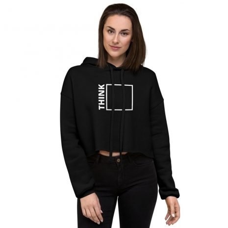 think outside the box inspirational motivational womens black crop hoodie think outside the box inspirational motivational womens black crop hoodie