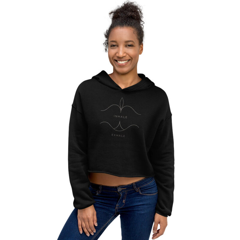 Inhale, Exhale - Crop Hoodie 1 - Inspiring, Mindset