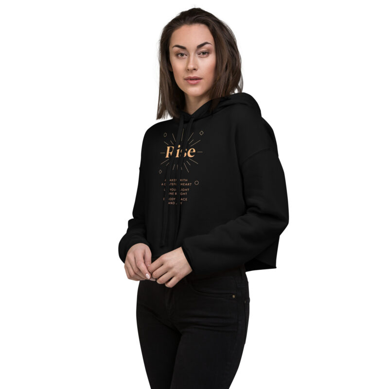 Rise Affirmations - Crop Hoodie 1 - Inspiring, Mindset
