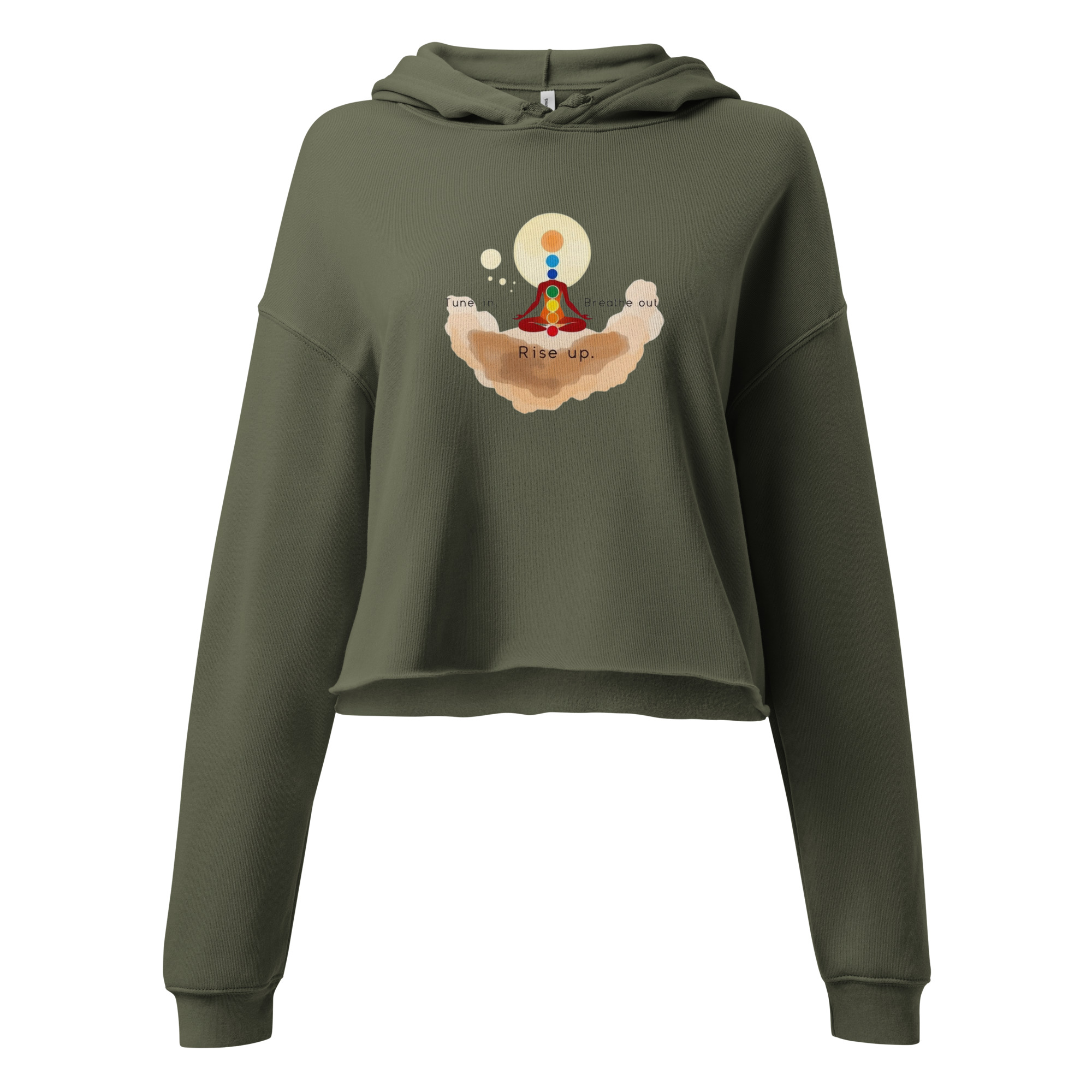 Rise Up Affirmations - Crop Hoodie 2 - Inspiring, Mindset