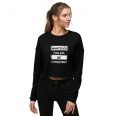 whatever you do be consistent motivational inspirational womens black crop sweatshirt