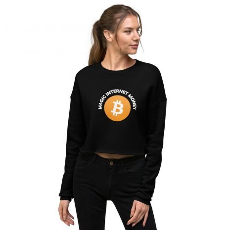 bitcoin magic internet money womens black crop sweatshirt bitcoin magic internet money womens black crop sweatshirt