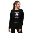 Balance is key womens black crop sweatshirt