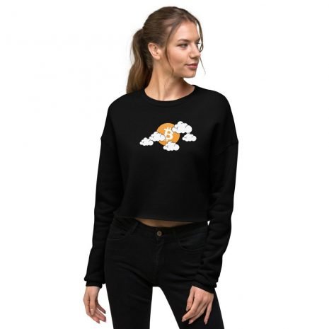 Bitcoin moon womens black crop hsweatshirt Bitcoin moon womens black crop hsweatshirt