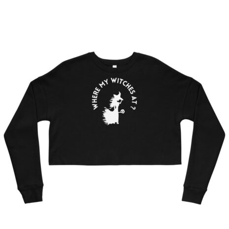crop sweatshirt where my witches at halloween sweater