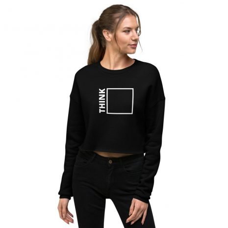 think outside the box inspirational motivational womens black crop sweatshirt think outside the box inspirational motivational womens black crop sweatshirt